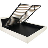 Cloud Bed with Storage, King, Cream Boucle