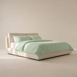 Cloud Bed with Storage, King, Cream Boucle