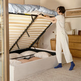 Wave Storage Bed, Queen, Latte