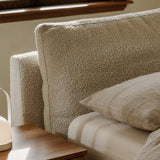 Cloud Bed with Storage, Queen, Cream Boucle