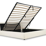 Cloud Bed with Storage, Queen, Cream Boucle