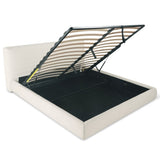 Dream Storage Bed, Queen, Cream Boucle