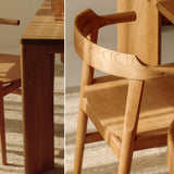 Tuck In Dining Chair, Wood Seat, Stained Oak