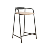 Slow Mornings Stool, Counter, Natural/Black Metal
