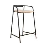 Slow Mornings Stool, Counter, Natural/Black Metal