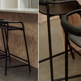 Slow Mornings Stool, Counter, Black/Black Metal