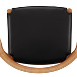 Tuck In Dining Chair with Black Cushion, Stained Oak
