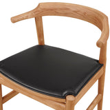 Tuck In Dining Chair with Black Cushion, Stained Oak