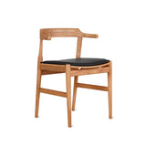 Tuck In Dining Chair with Black Cushion, Stained Oak