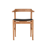 Tuck In Dining Chair with Black Cushion, Stained Oak