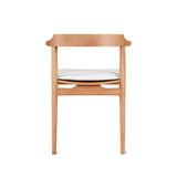Tuck In Dining Chair with White Cushion, Stained Oak