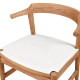 Tuck In Dining Chair with White Cushion, Stained Oak