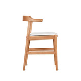 Tuck In Dining Chair with White Cushion, Stained Oak