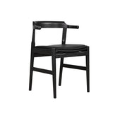 Tuck In Dining Chair with Black Cushion, Black Ash