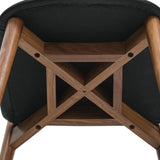 Dine In Dining Chair (Set of Two), Walnut/Black Leather