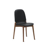 Dine In Dining Chair (Set of Two), Walnut/Black Leather
