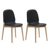 Dine In Dining Chair (Set of Two), Oak/Black Leather