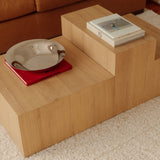 Align Coffee Table, Tiered, Travertine