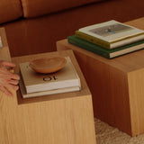 Align Coffee Table, Tiered, Travertine