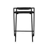 Slow Mornings Stool, Counter, Coal Leather/Black Metal