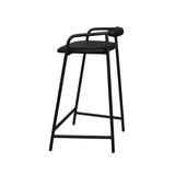 Slow Mornings Stool, Counter, Coal Leather/Black Metal