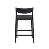 Dinner Guest Counter Stool, Black Oak/ Black Papercord Seat