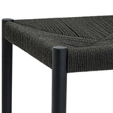 Dinner Guest Counter Stool, Black Oak/ Black Papercord Seat