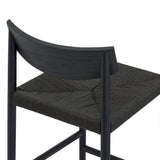 Dinner Guest Counter Stool, Black Oak/ Black Papercord Seat