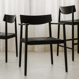 Dinner Guest Counter Stool, Black Oak/ Black Papercord Seat