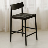 Dinner Guest Counter Stool, Black Oak/ Black Papercord Seat