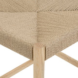 Dinner Guest Counter Stool, White Oak/ Natural Papercord Seat