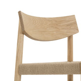 Dinner Guest Counter Stool, White Oak/ Natural Papercord Seat