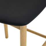 Count On Me Counter Stool, Oak, Black Seat