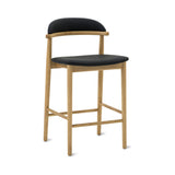 Count On Me Counter Stool, Oak, Black Seat