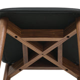 Dine In Counter Stool, Walnut/Black Leather
