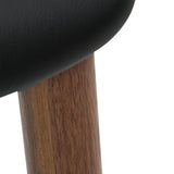 Dine In Counter Stool, Walnut/Black Leather