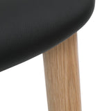 Dine In Counter Stool, Oak/Black Leather