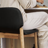 Dine In Counter Stool, Oak/Black Leather