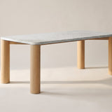 Field Dining Table, Seats 6-8 People, Oak/Carrara Marble