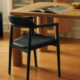 Count On Me Dining Chair, Black Oak, Black Seat