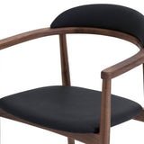 Count On Me Dining Chair, Walnut, Black Seat