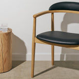 Count On Me Dining Chair, Oak, Black Seat