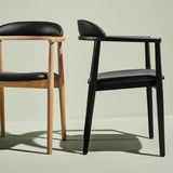 Count On Me Dining Chair, Oak, Black Seat