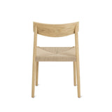 Dinner Guest Armless Dining Chair (Set of Two), White Oak/ Natural Papercord Seat