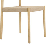 Dinner Guest Armless Dining Chair (Set of Two), White Oak/ Natural Papercord Seat