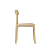 Dinner Guest Armless Dining Chair (Set of Two), White Oak/ Natural Papercord Seat