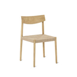 Dinner Guest Armless Dining Chair (Set of Two), White Oak/ Natural Papercord Seat