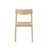 Dinner Guest Armless Dining Chair (Set of Two), White Oak/ Natural Papercord Seat