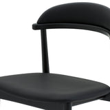 Count On Me Armless Dining Chair (Set of Two), Black Oak, Black Seat