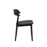 Count On Me Armless Dining Chair (Set of Two), Black Oak, Black Seat